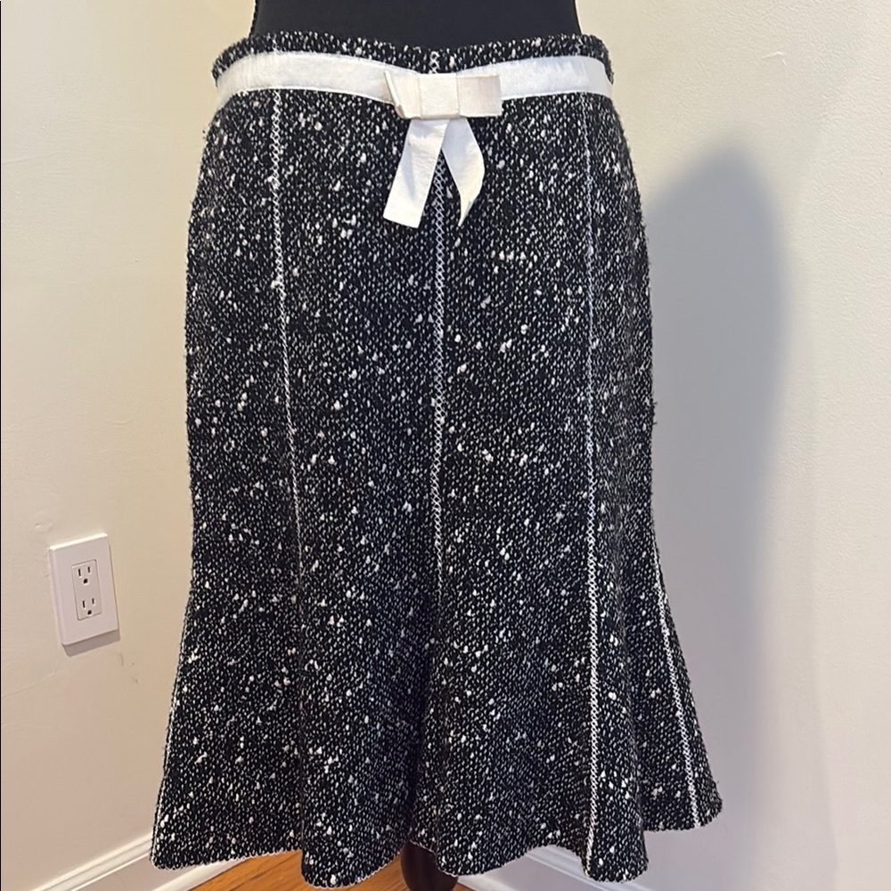 Rena Lange Black and White A-Line Skirt